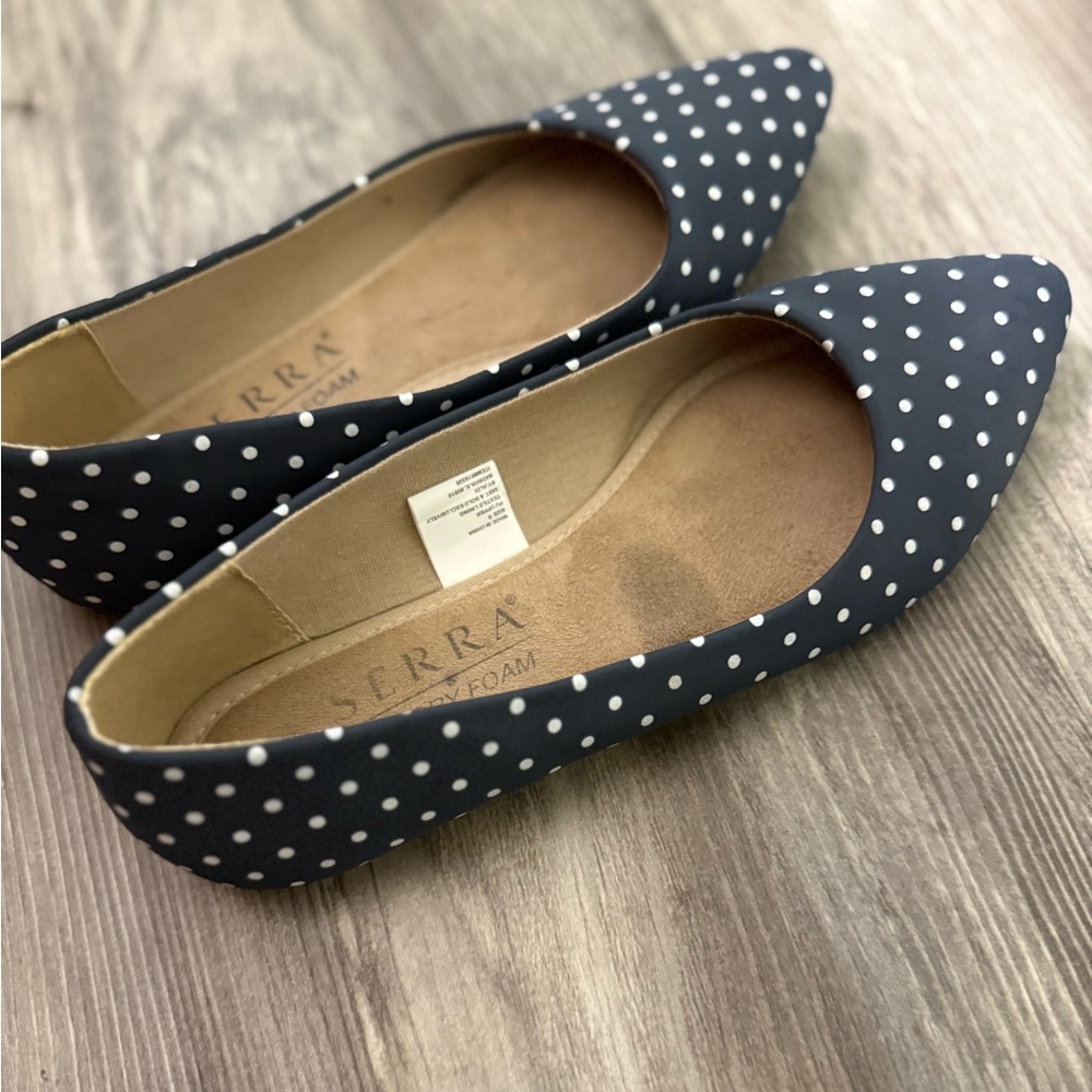 Serra Women's Dark Blue Polka Dot Loafers